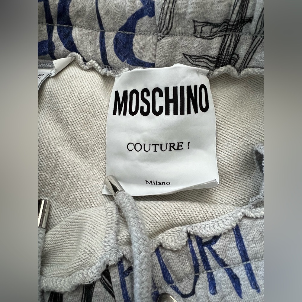 Moschino pants cotton fleece Punk Print grey joggers - Picture 9 of 11
